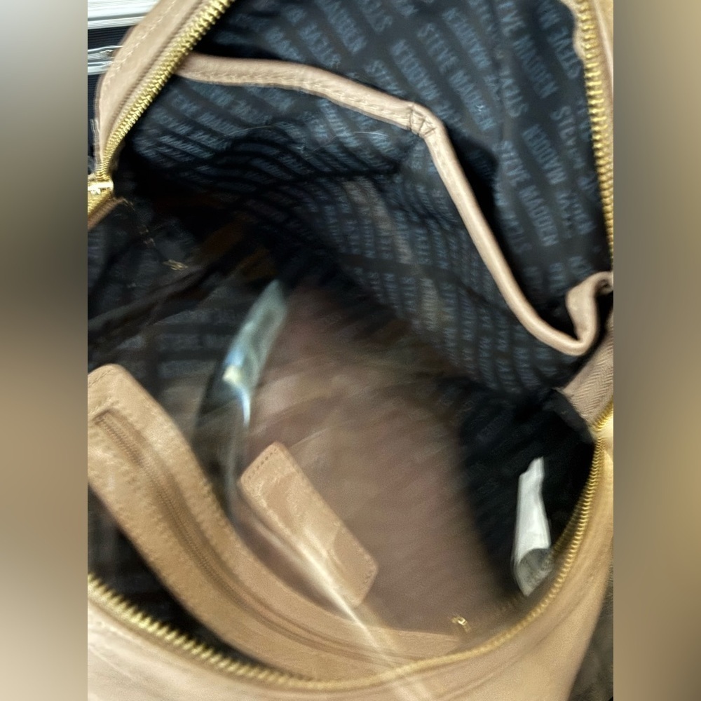 Steve Madden Mini Backpack Purse Nude Tan Blush - Picture 6 of 9